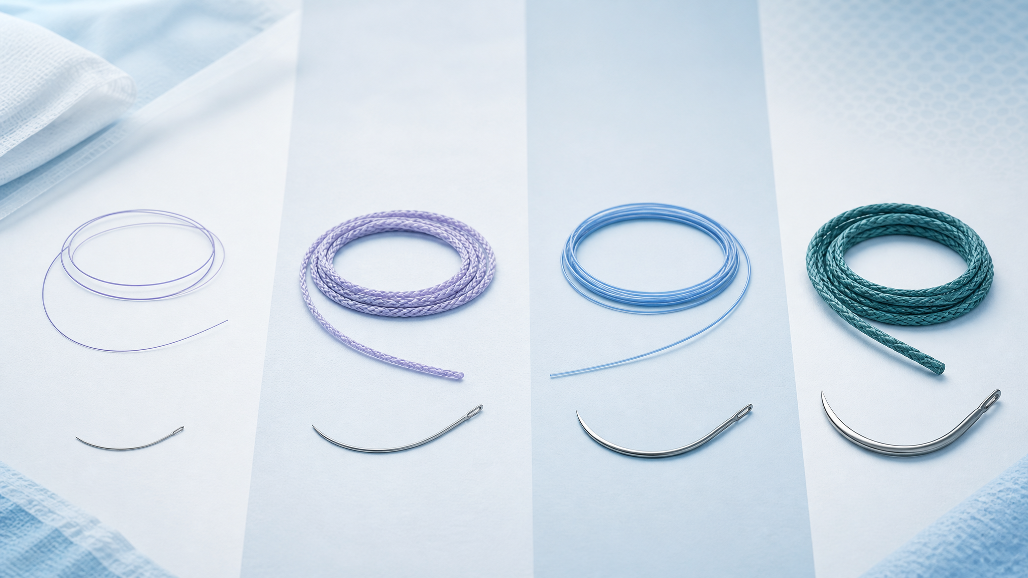Assortiment Ethicon hechtdraden met chirurgische naalden